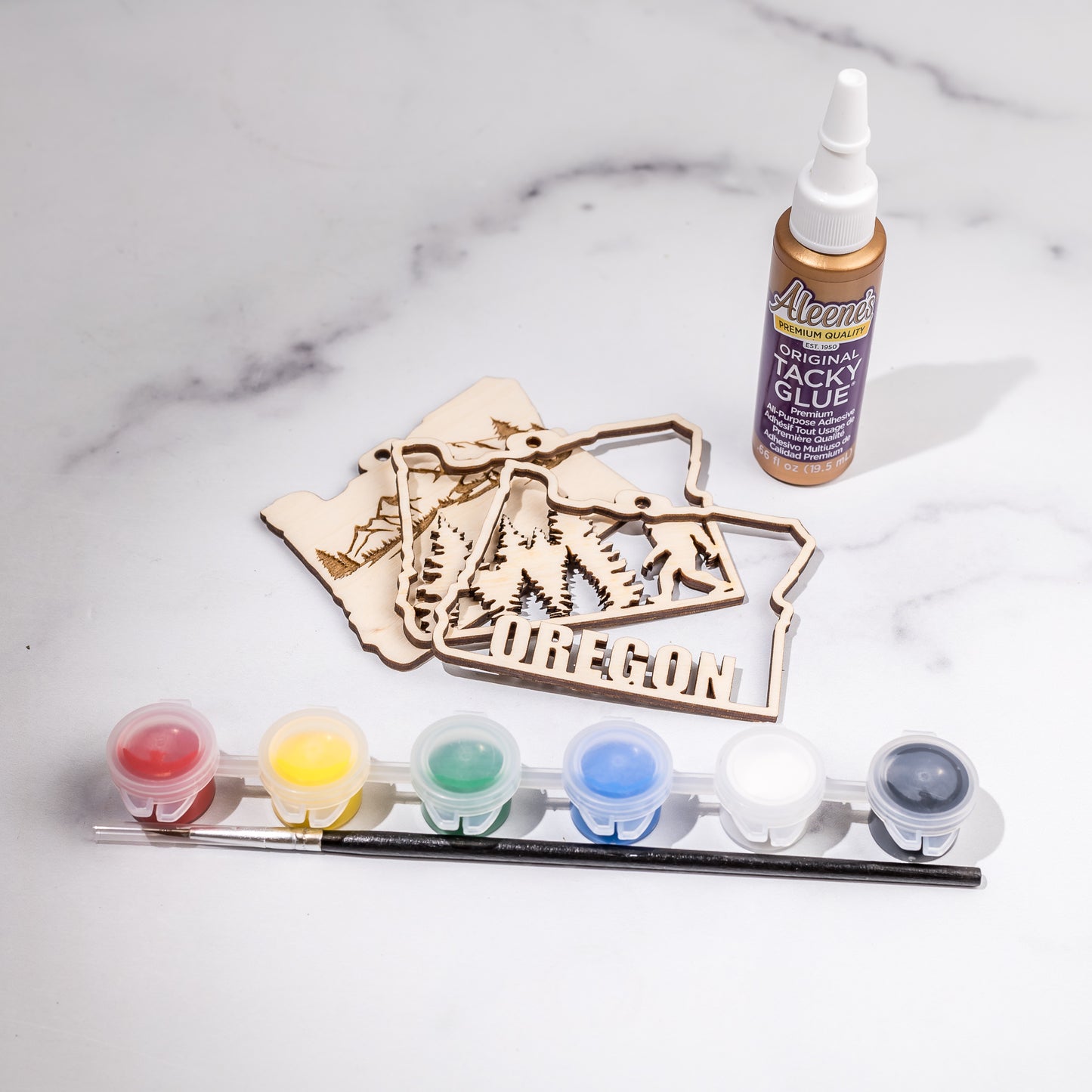 Wooden Ornament Paint Kits: Layered Oregon (DIY Kit)