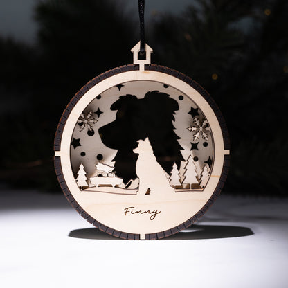 Custom Wood Ornaments: Layered Dog Silhouettes