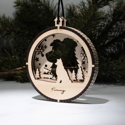 Custom Wood Ornaments: Layered Dog Silhouettes