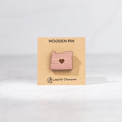 Wooden Pin - Oregon Love