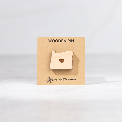 Wooden Pin - Oregon Love