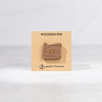 Wooden Pin - Oregon Love