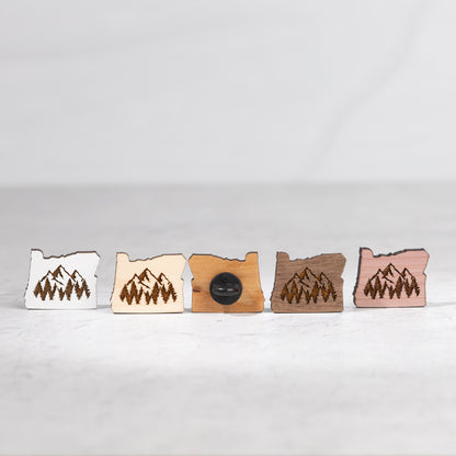 Wooden Pin - Oregon Mountains & Trees