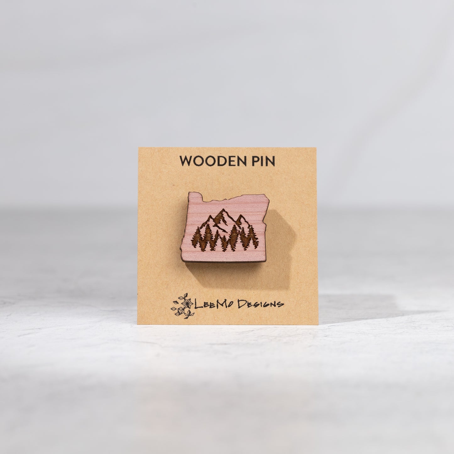 Wooden Pin - Oregon Mountains & Trees