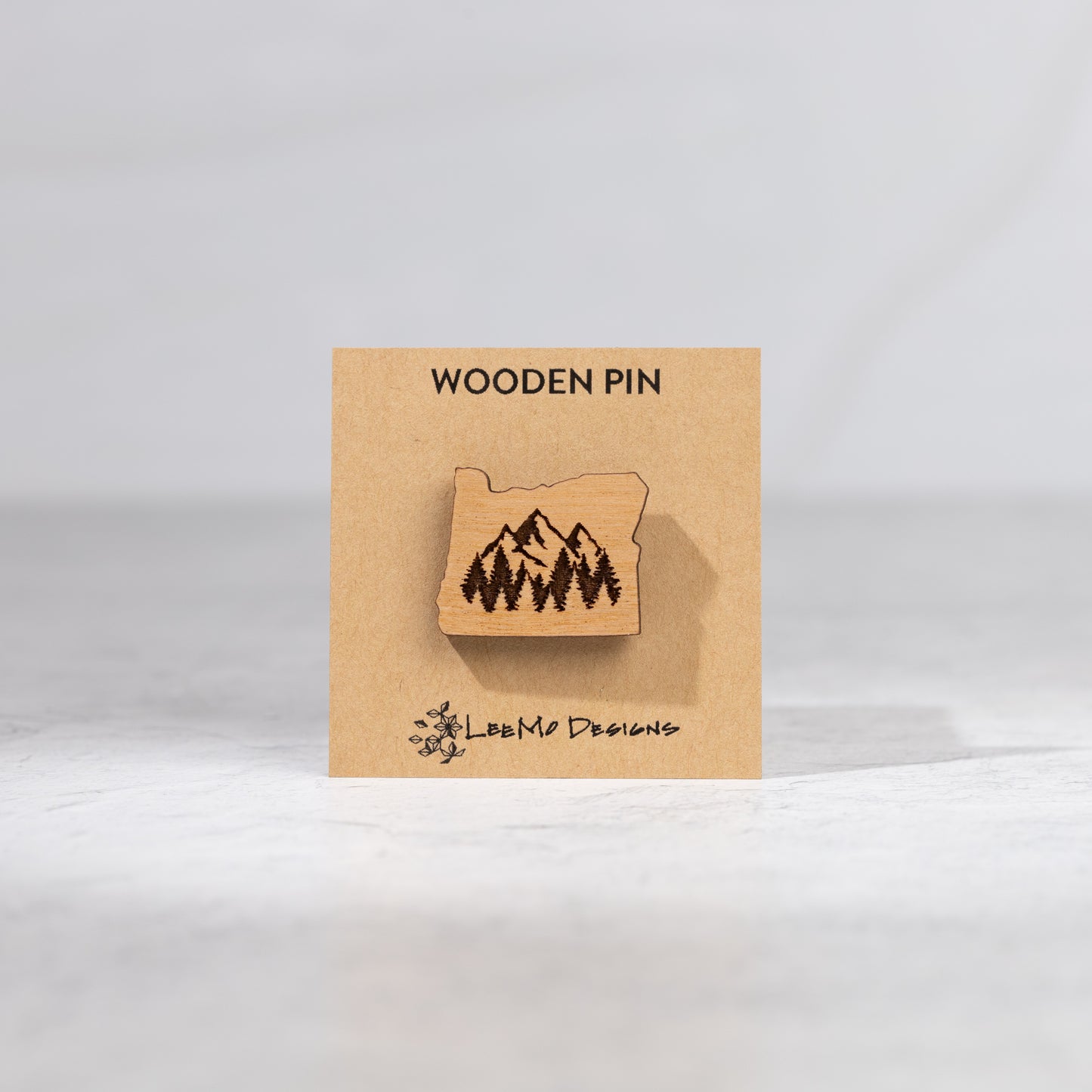 Wooden Pin - Oregon Mountains & Trees