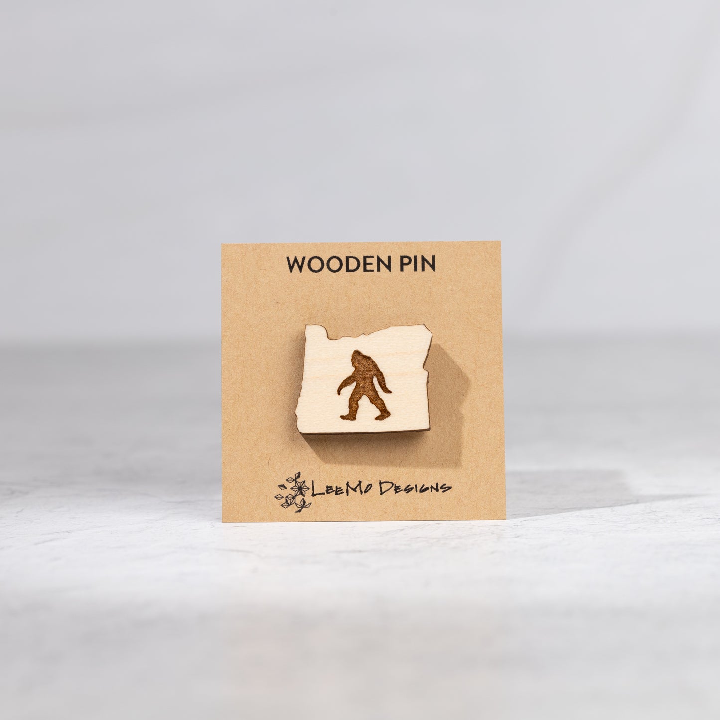 Wooden Pin - Oregon Sasquatch Bigfoot