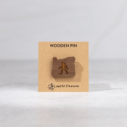 Wooden Pin - Oregon Sasquatch Bigfoot