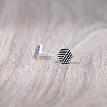 Stud Earrings - Shima Hexagon