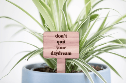 Plant Tags - Cedar Wood - "Don't Quit Your Daydream" - by LeeMo Designs in Bend, Oregon