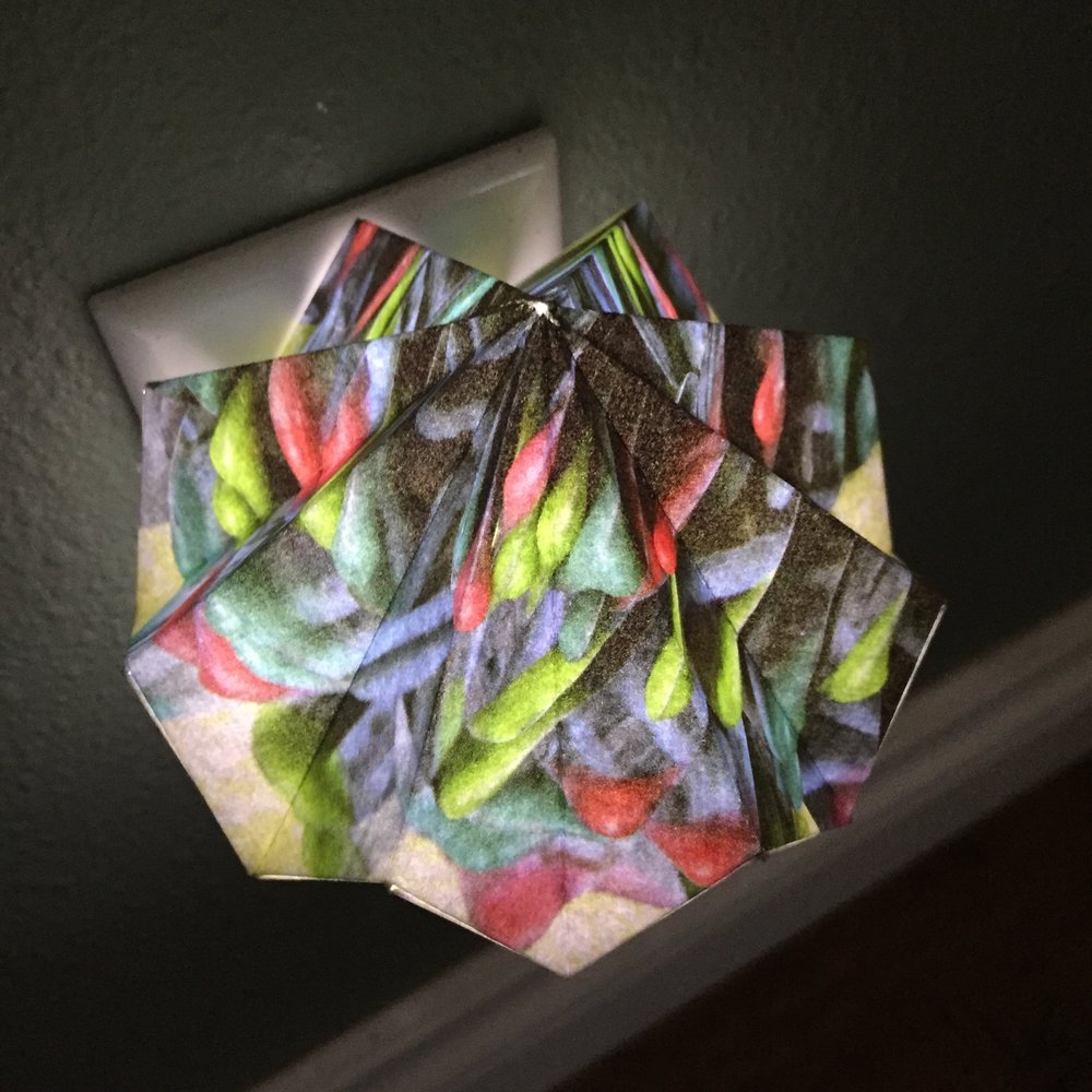 Origami Night Light: Ants or Zebras by Artist Lisa Marie Sipe in collaboration with LeeMo Designs in Bend, Oregon