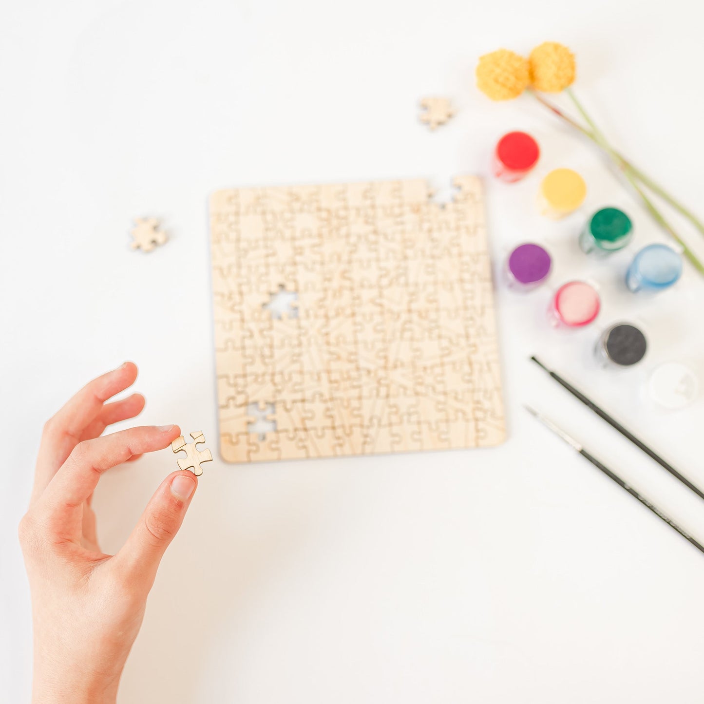 DIY Puzzles - geometric triangle design laser cut wood - by LeeMo Designs in Bend, Oregon