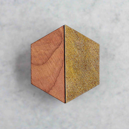 Decorative Refrigerator Magnets - Hexagonal cedar wood, hand painted by LeeMo Designs in Bend, Oregon