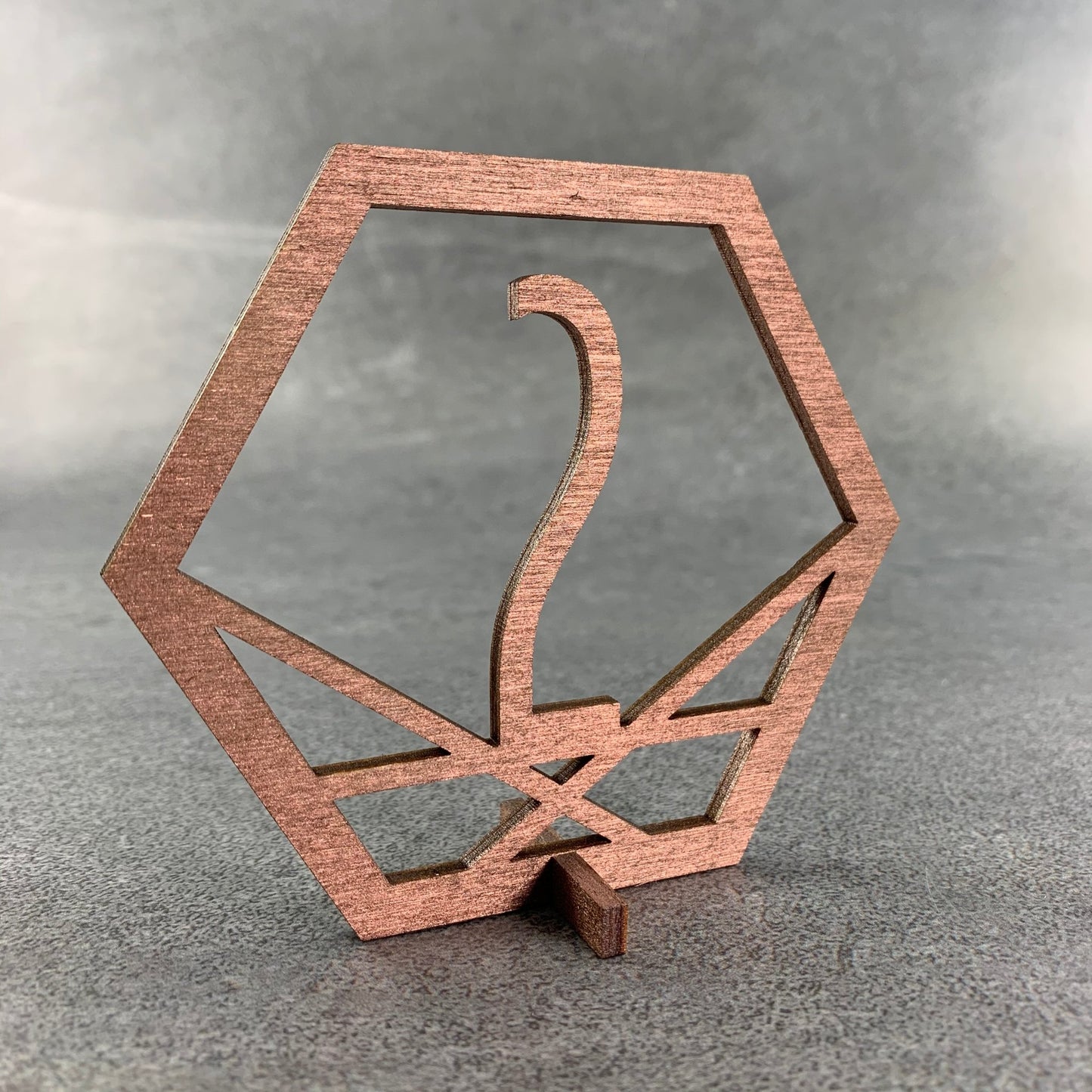 Geometric Table Numbers - rose gold 2 - LeeMo Designs in Bend, Oregon