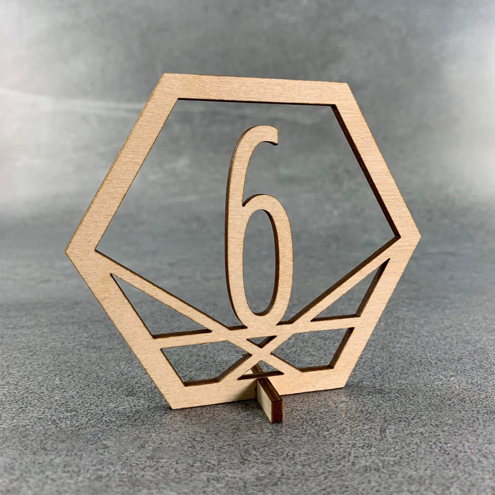 Geometric Table Numbers - unfinished diy wood 6 - LeeMo Designs in Bend, Oregon