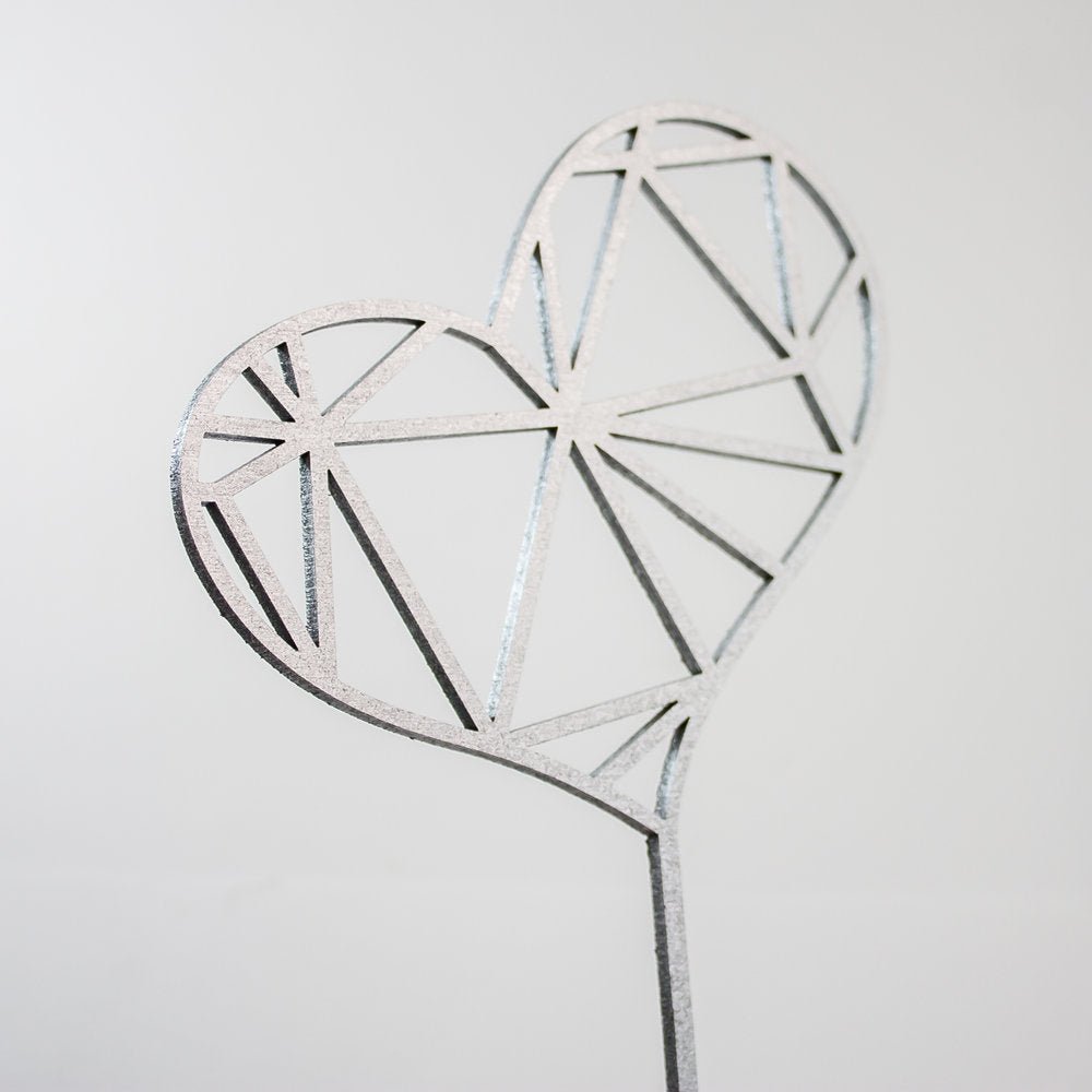 Geometric Heart Cake Topper by LeeMo Designs in Bend, Oregon