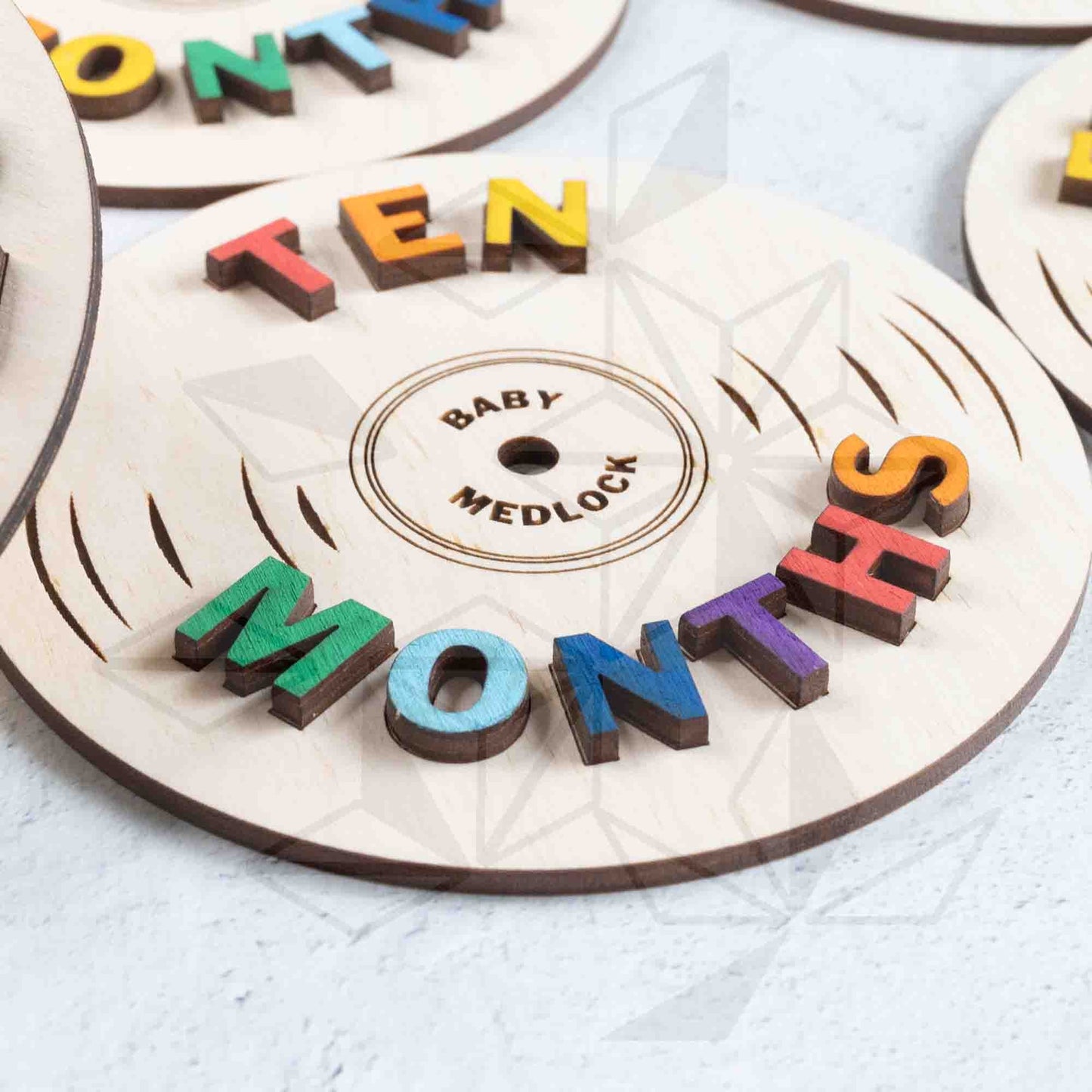 Monthly Milestone Markers - Rainbow Vinyl Records - LeeMo Designs