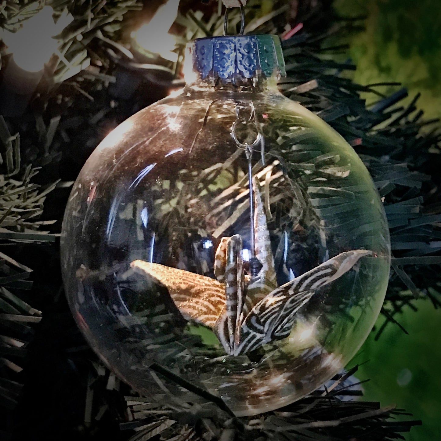 Origami Crane Glass Ornament - LeeMo Designs