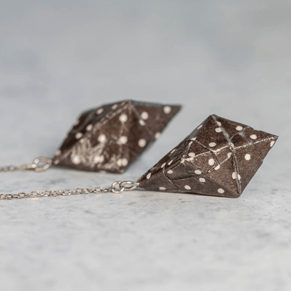 Origami Diamond Paper Earrings - Polka Dot - LeeMo Designs