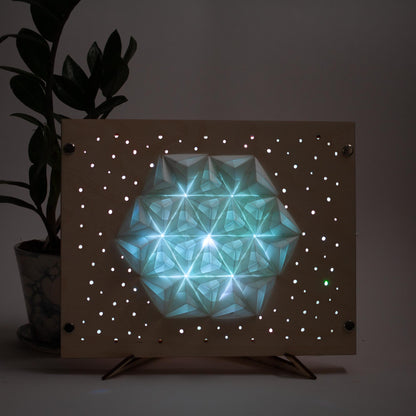 Origami & Wood LED Light Paper Wall Art by LeeMo Designs in Bend, Oregon