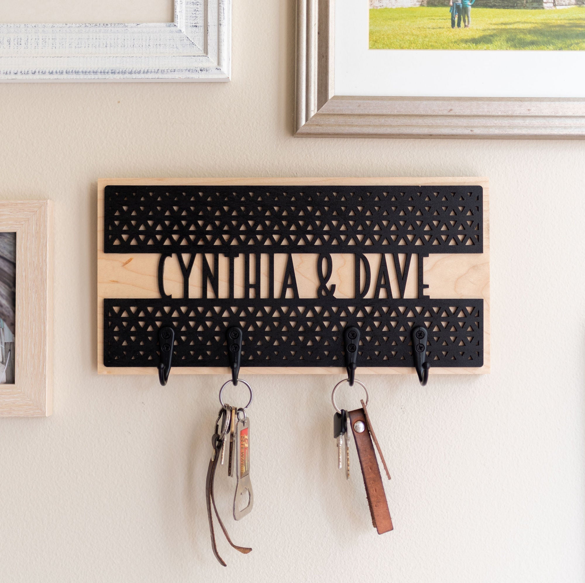 Personalized Triangle Design Name Key Hanger – LeeMo Designs