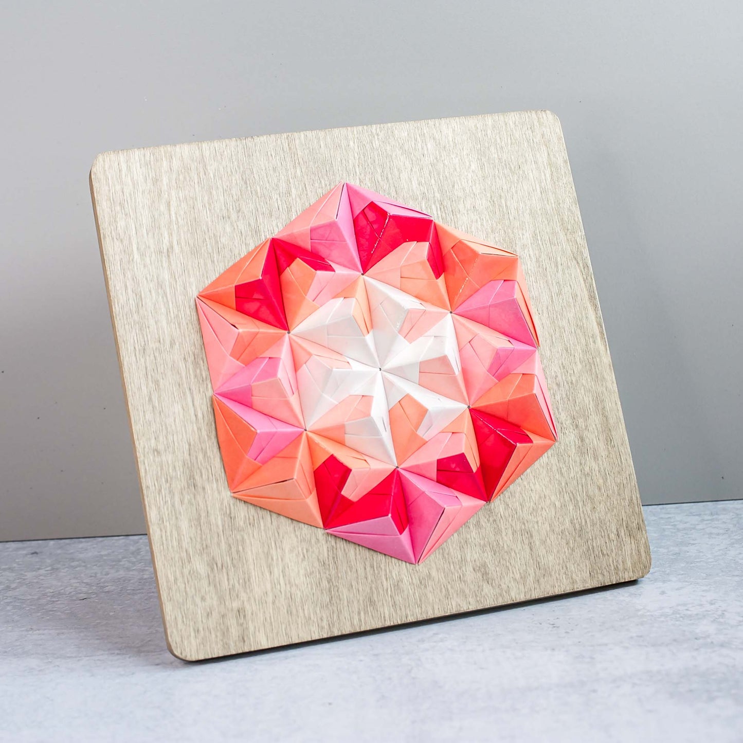 Origami Art Pink & Red - by LeeMo Designs in Bend, Oregon