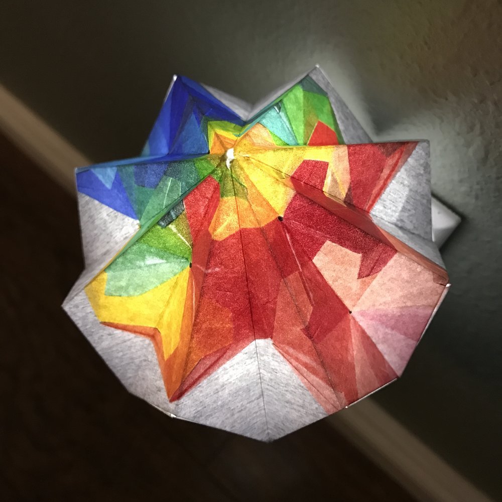 Origami Night Light: Rainbows By Artist Leela Morimoto in Bend, Oregon