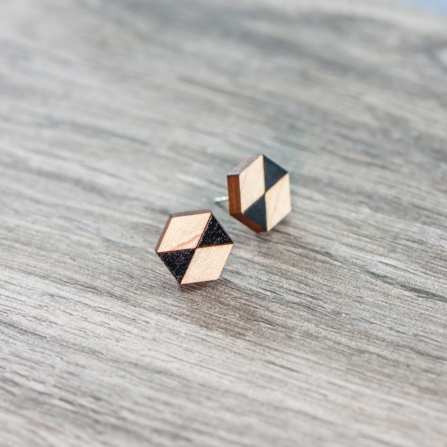 Stud Earrings - GeoStud Hexagon - LeeMo Designs