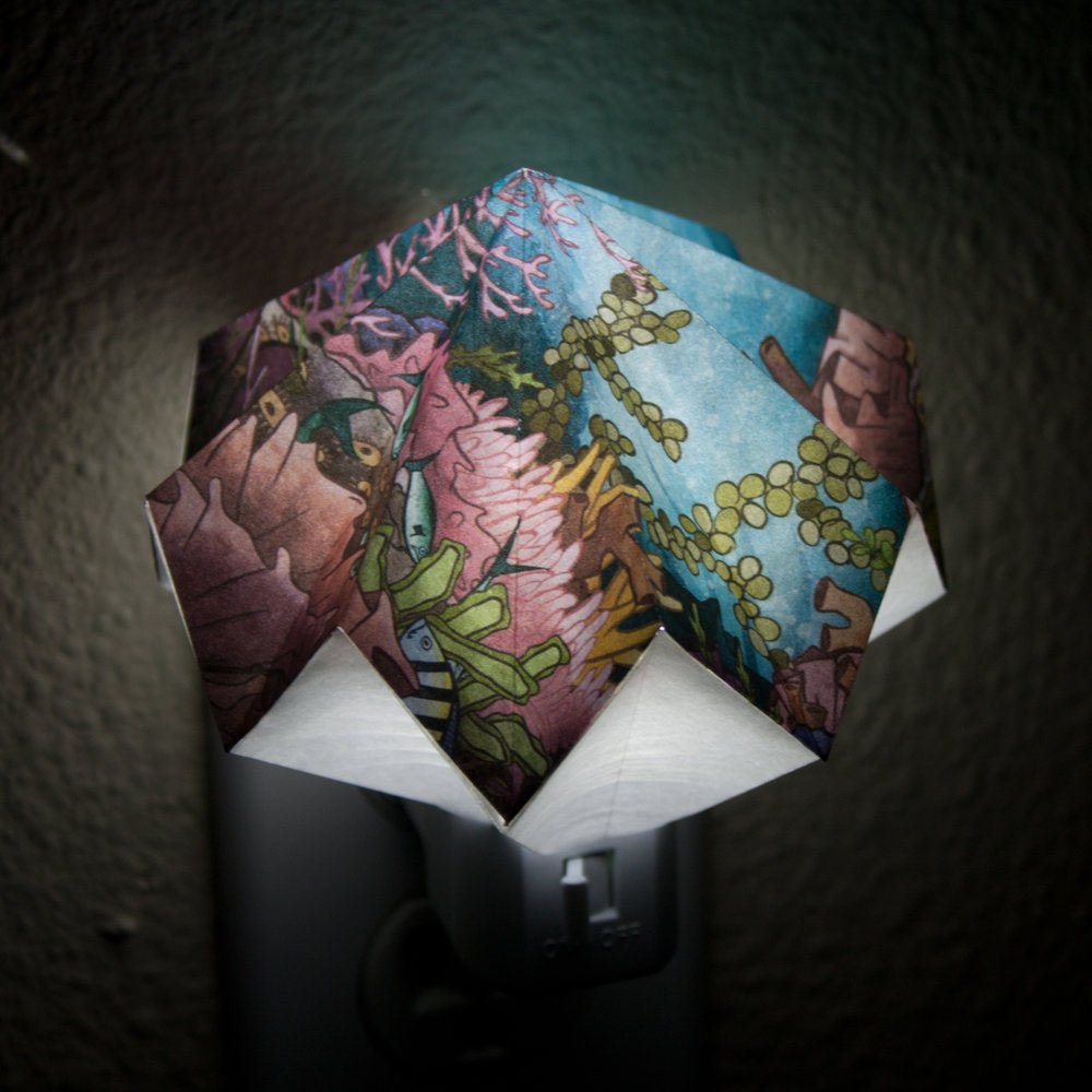 Origami Night Light: Submerged By Artist Taylor Rose in collaboration with LeeMo Designs in Bend, Oregon