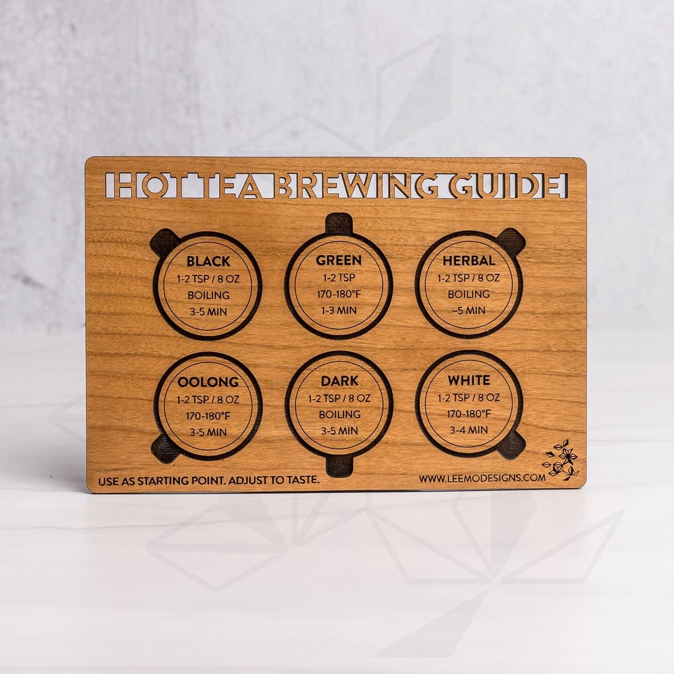 Tea Brewing Temperatures Magnet - LeeMo Designs