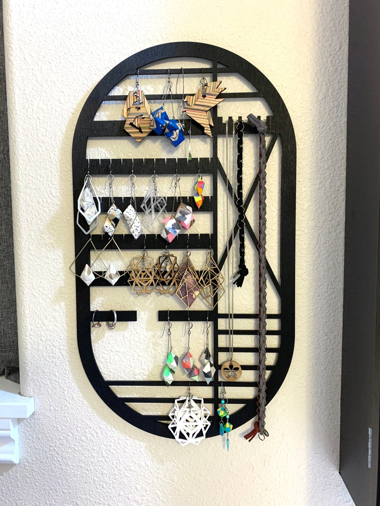 Wall-Hanging Jewelry Organizer - Black Finish - LeeMo Designs