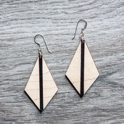 Wood Earrings - Vertical Stripe - LeeMo Designs
