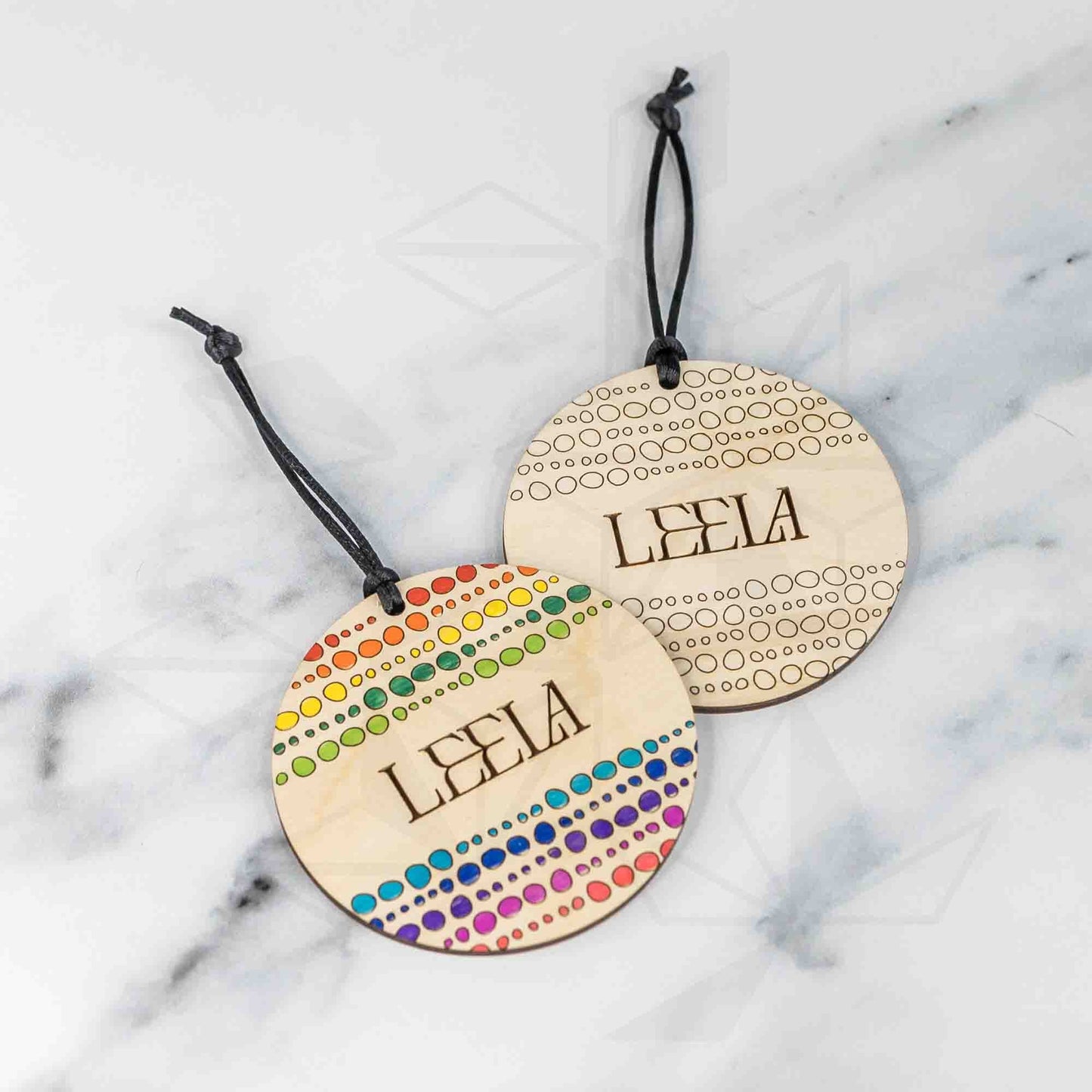 Wooden Ornament Paint Kits: Circle Pattern (DIY Kit) - LeeMo Designs
