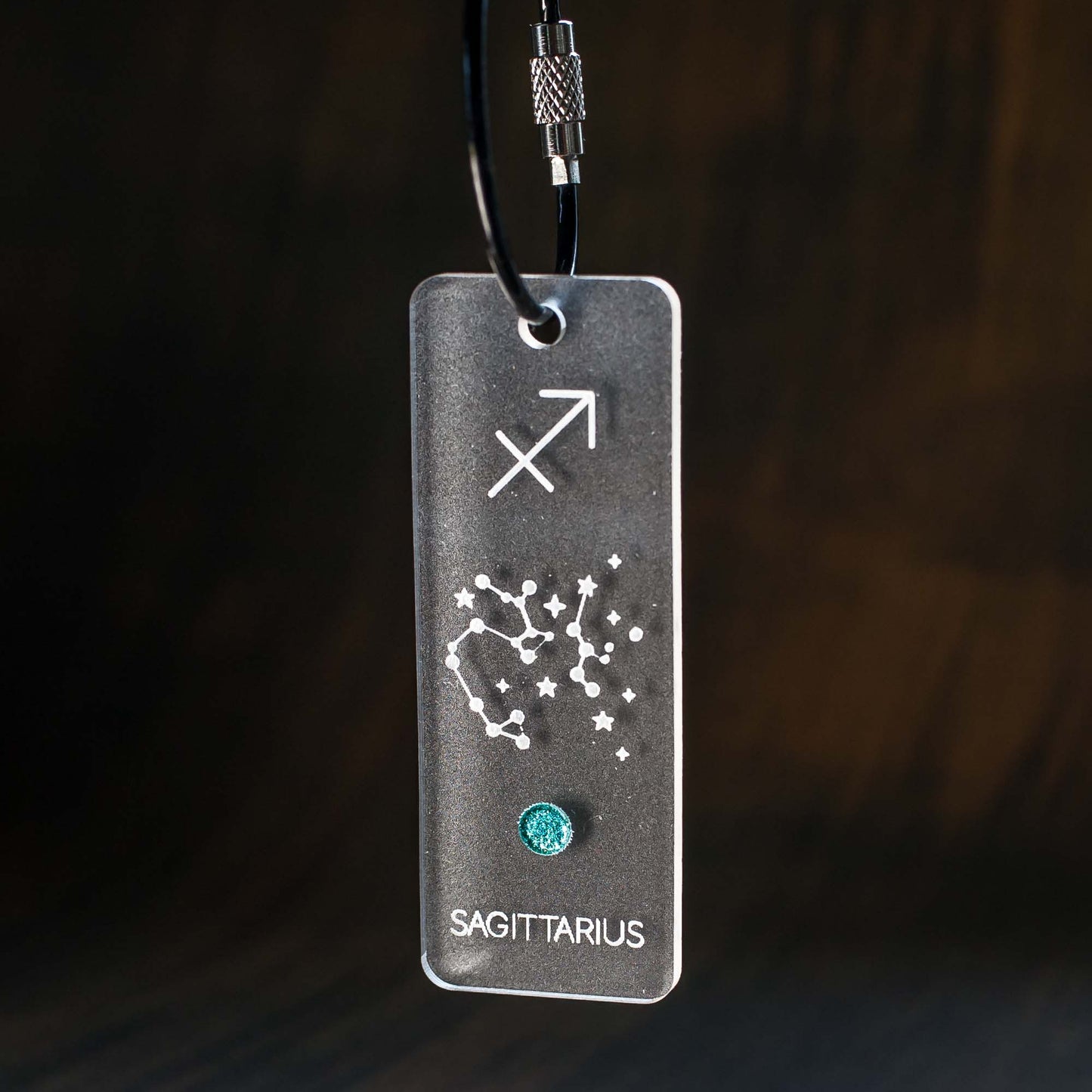 Birth Stone Keychain - Sagittarius / Turquoise - by LeeMo Designs in Bend, Oregon